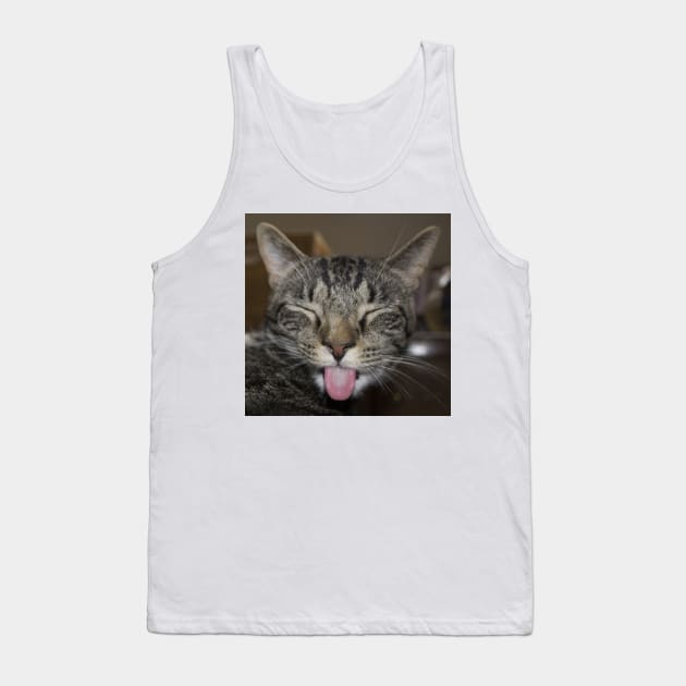 Senpai Cat Tank Top by thememerepo